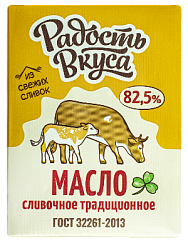 Масло сладкосливочное несоленое Традиционное 82,5% TM Радость вкуса 180гр/24шт
